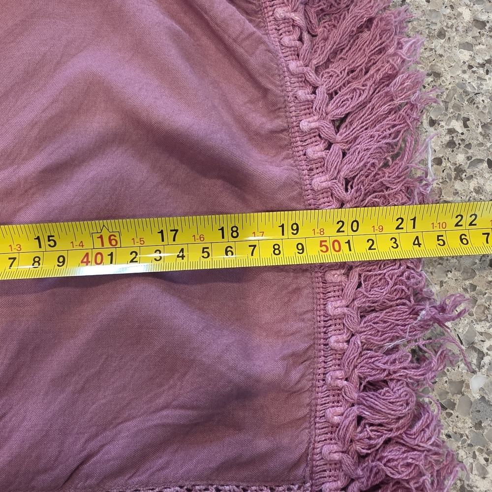 EARTHBOUND Mauve Pink Fringed Boho Blouse - Picture 6 of 14